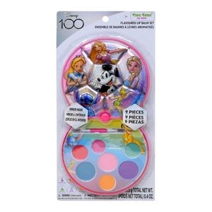 Disney's 100 Kids Flavored Colorful Lip Balm Compact Set NEW
